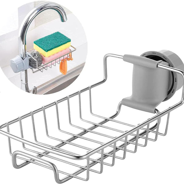 Kitchen Adjustable Sink Faucet Shelf Stainless Steel Drain Rack for Soap